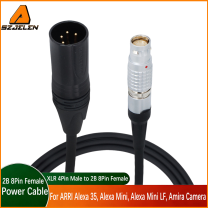 Power Cable D-tap/XLR 3Pin/4Pin to 2B 8Pin Female for ARRI Alexa 35, Alexa Mini, Alexa Mini LF, Amira Camera