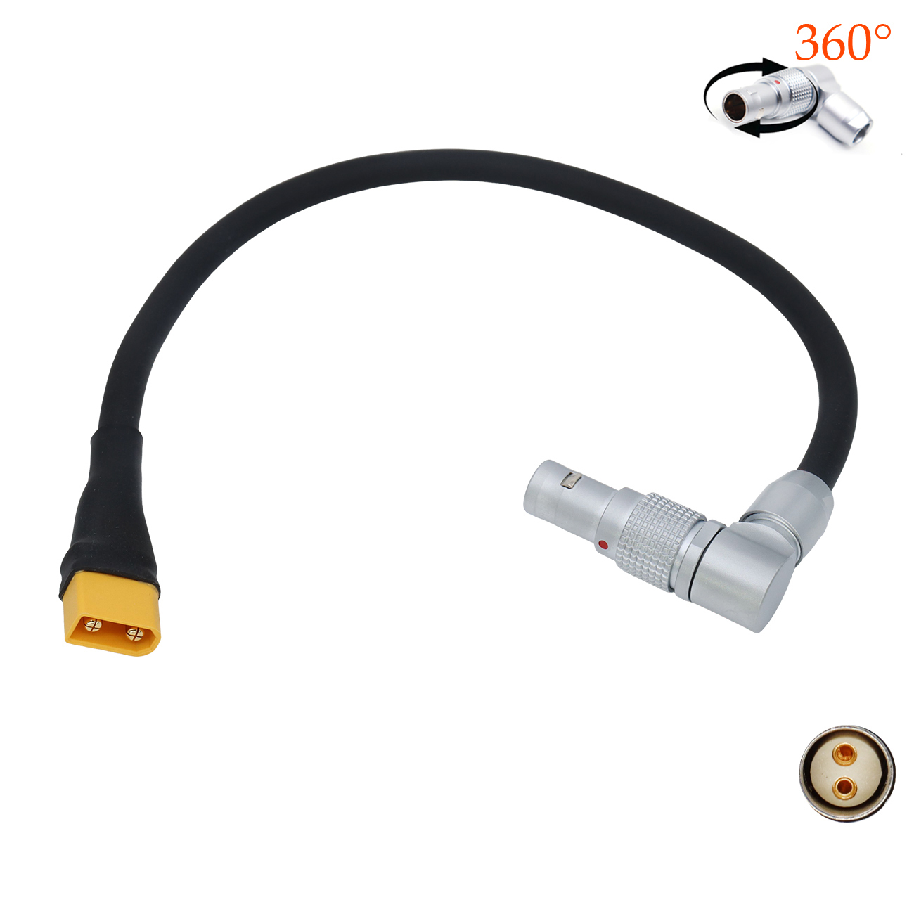 Power Cable XT30/XT60 Male Plug to 0B 2 Pin Female for RED KOMODO Camera