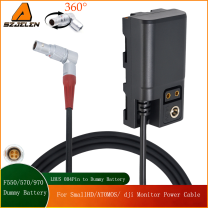 Trinity 2 LBUS 4Pin to NP-F550/570/970 Dummy Battery Power Cable for Atomos Ninja Shinobi Monitor, Blackmagic BMPCC 6K Pro, Z CAM, LED Video Lights, Wireless Transmitters