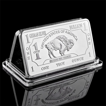 🔥 Final Hours! Only $16.98 - Buffalo Commemorative Silver Bar - 1 oz One Troy Ounce .999 Fine German Silver Bar