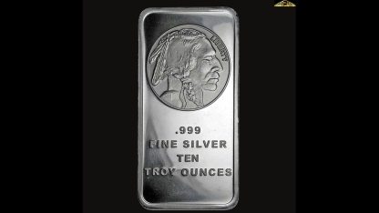 10 oz Silvertowne Mint Buffalo Silver Bar