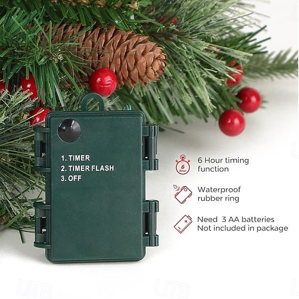 Pre-lit Artificial Christmas Tree Urn Filler, Outdoor Xmas Decoration Faux Plants Flocked with Mixed Ornaments and Pre-strung White LED Lights, Holiday Decor with Stand 2025 - $29.99 &ndash;P5