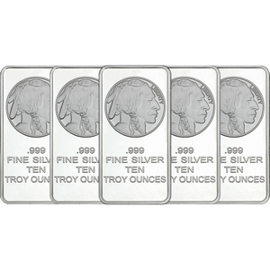 10 oz Silvertowne Mint Buffalo Silver Bar