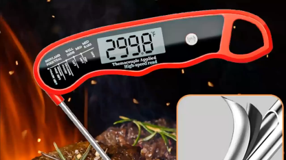 Accurate 0.6s Fast Temperature Measurement Probe Roast BBQ LCD Display for Home Kitchen Roasting Meat Folding