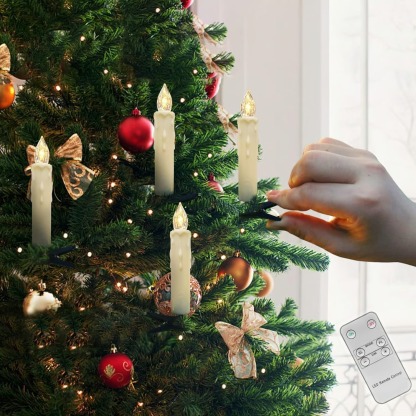 💥ON SALE💥10 Pack LED Flameless Taper Candles with Remote & Removable Clips🕯️✨