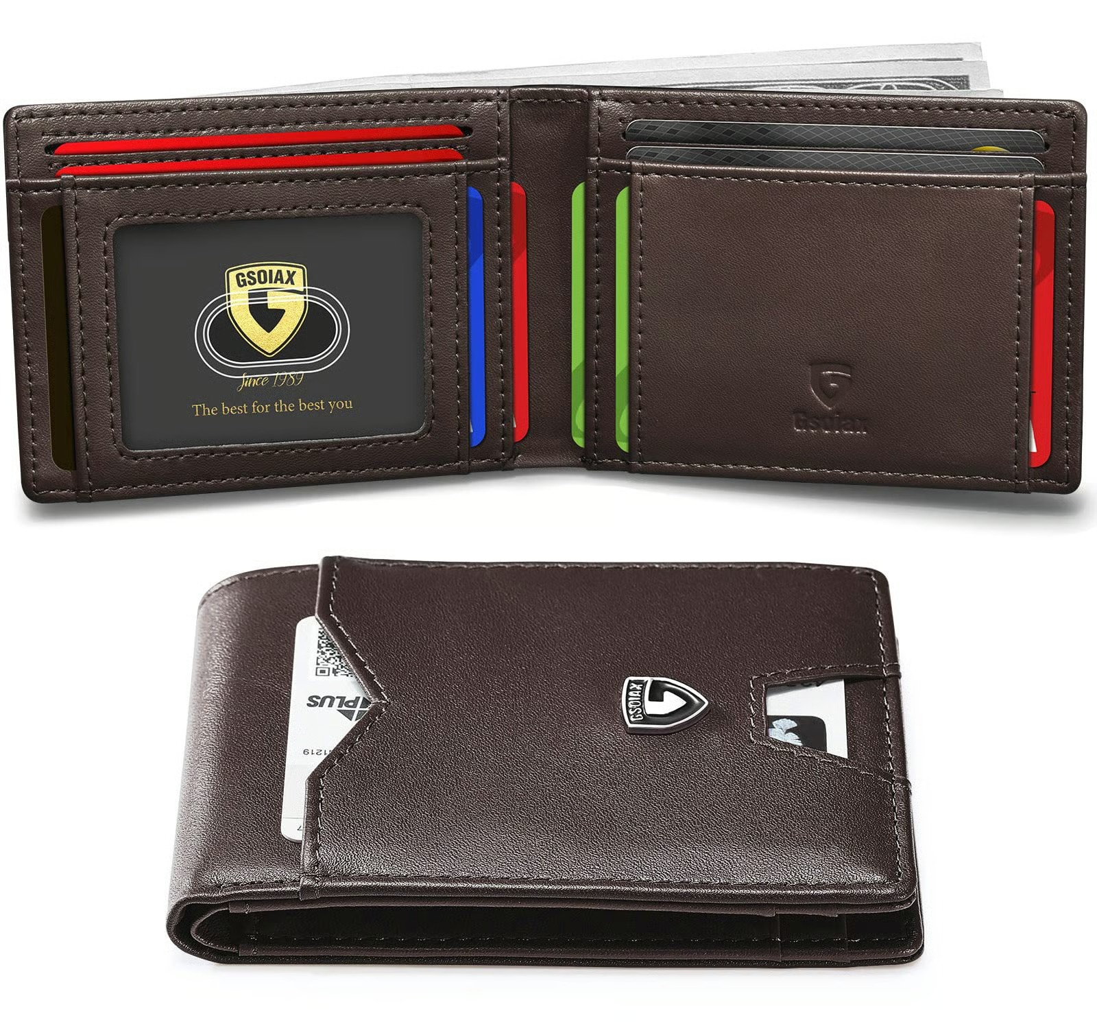 Men's Slim Blocking Wallet - Minimalist Carbon Fiber Bifold