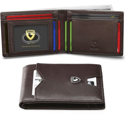 Men's Slim Blocking Wallet - Minimalist Carbon Fiber Bifold