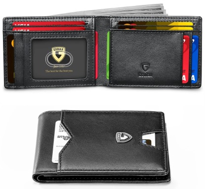 Men's Slim Blocking Wallet - Minimalist Carbon Fiber Bifold
