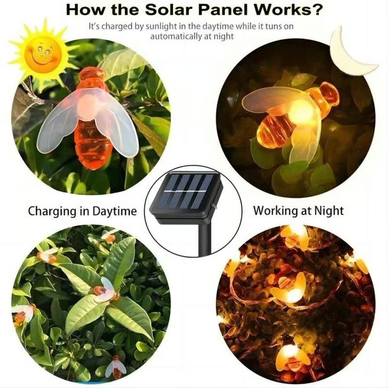 🐝Solar LED Bee String Lights