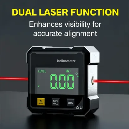 4-Side Magnetic Digital Angle Gauge with Laser