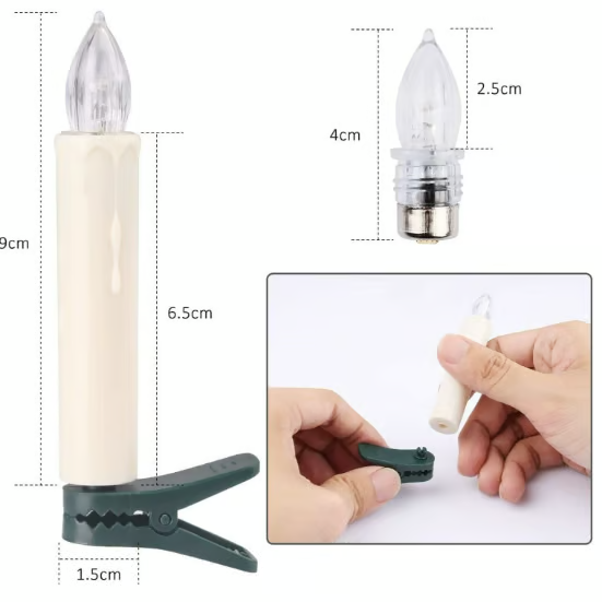 💥ON SALE💥10 Pack LED Flameless Taper Candles with Remote & Removable Clips🕯️✨