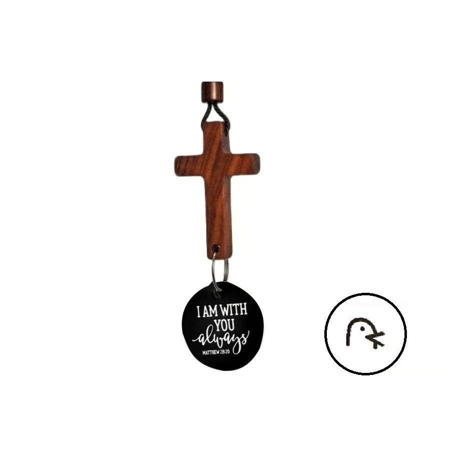 ✝️Bible Verse Car Rearview Hanging Cross Ornament - Tap for a Bible Verse Every Day