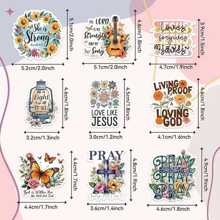🎅 Christmas 49%OFF 🎄✝️Motivational & Faith Sticker Book – Inspirational Quotes, Bible Verse & Jesus Themed Stickers for Scrapbooking, Journaling & DIY Crafts