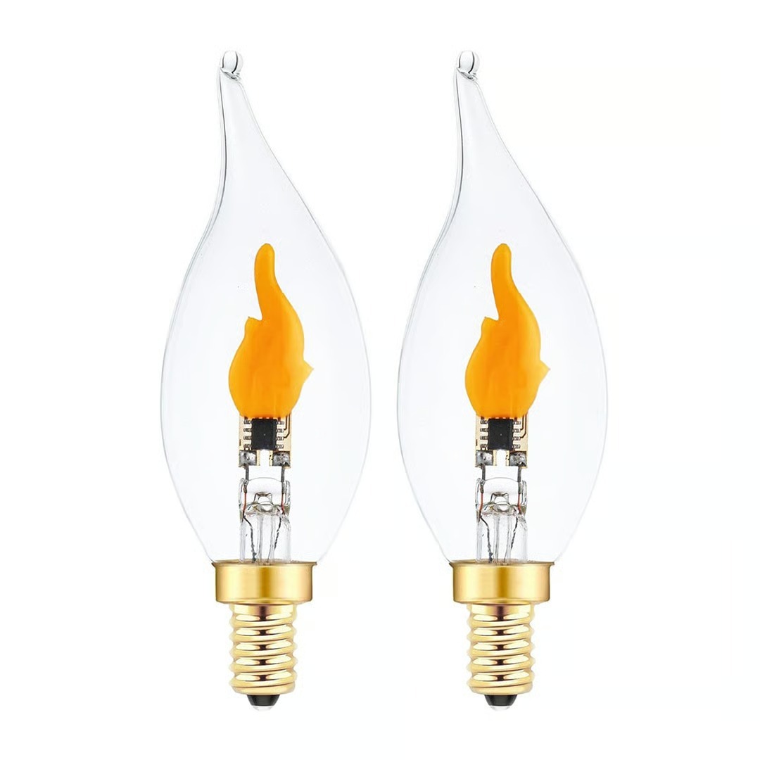 🔥E12 LED Flickering Flame Decoration Light Bulbs -Perfect Ambiance for Halloween Christmas