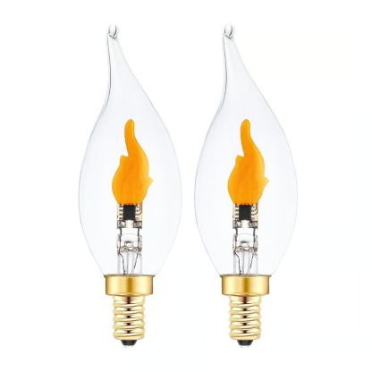 🔥E12 LED Flickering Flame Decoration Light Bulbs -Perfect Ambiance for Halloween Christmas