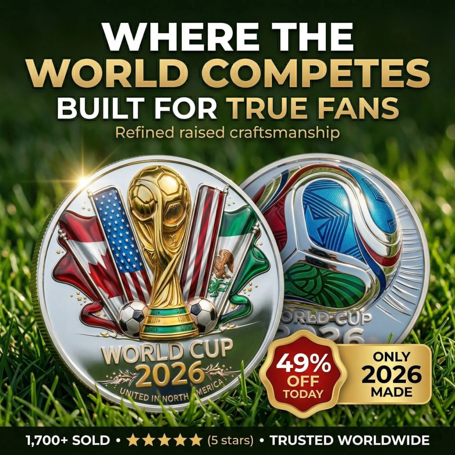 Limited Edition –⚽World Cup 2026 Legacy Challenge Coin🏆