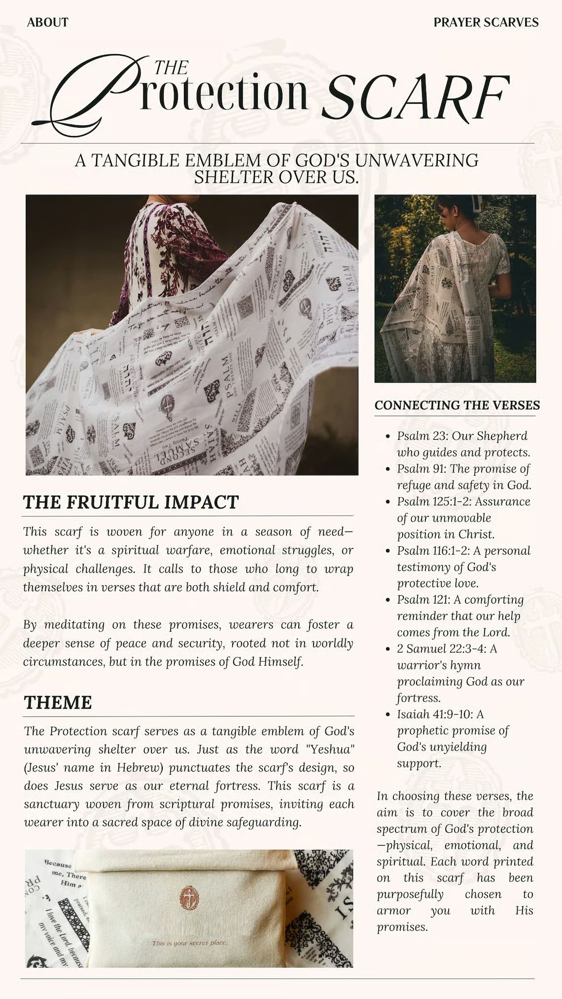 ✝️Handcrafted Christian Prayer Shawl: Protection Bible Verse Scarf, Yeshua Scripture Wrap🙏