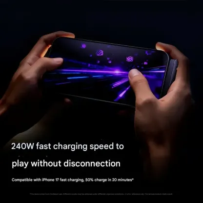 📱240W Braided Fast Charge Cable With Built-in Phone Stand