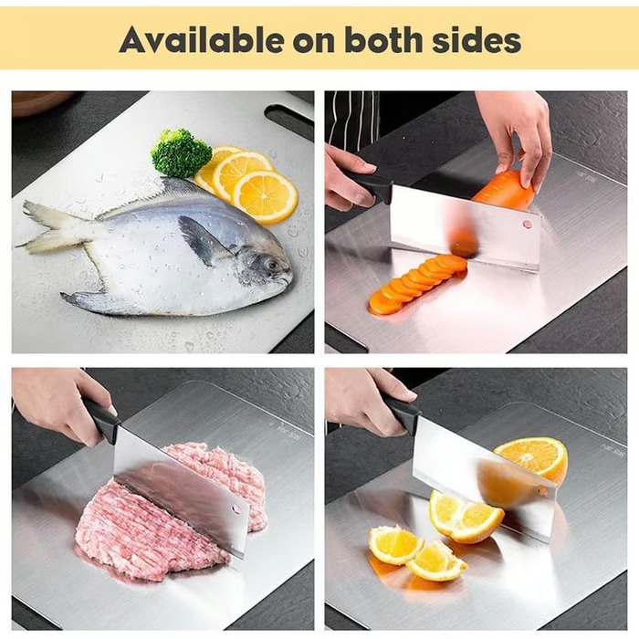 🏆Flash Sale⚡ 50K+ SOLD! Almost Gone-💥🎉🔥Stainless Steel Double Sided Chopping Board,Best Gifts