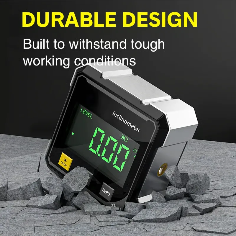 4-Side Magnetic Digital Angle Gauge with Laser