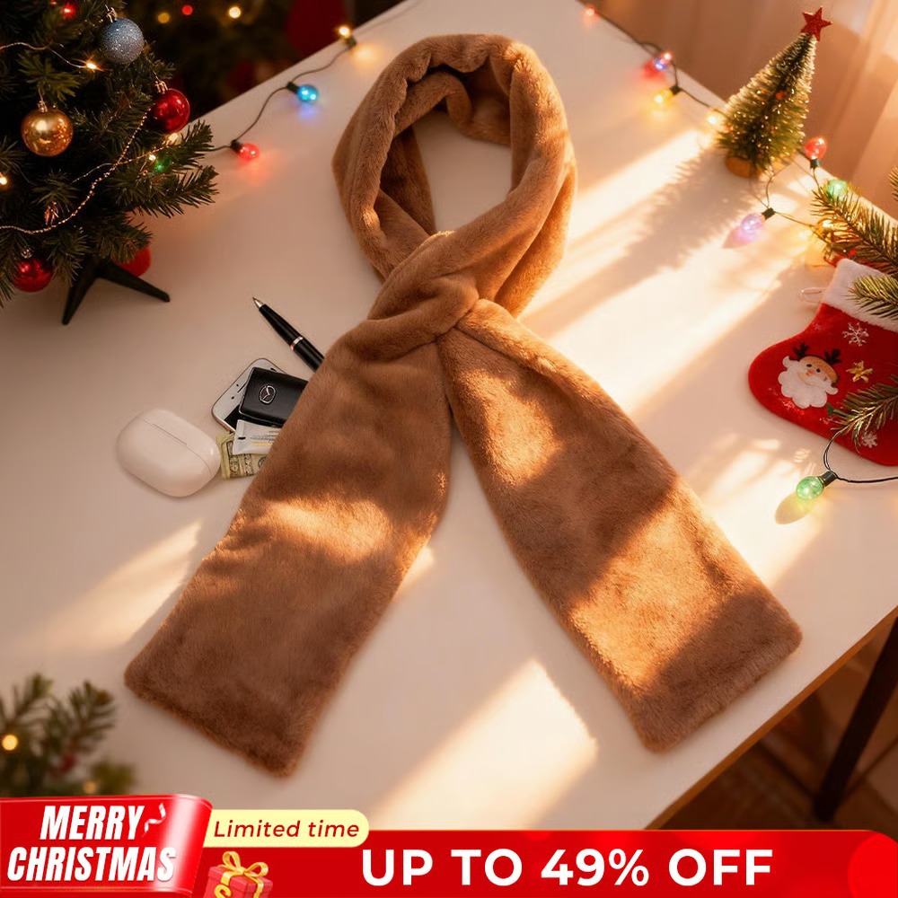 🎄Christmas Sale 49% OFF🔥-❄️Faux-Fur Pull-Through Scarf with Hidden Pocket