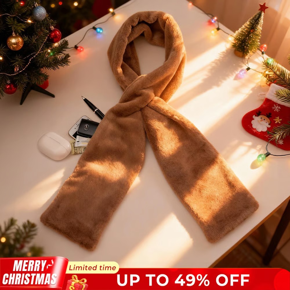 🎄Christmas Sale 49% OFF🔥-❄️Faux-Fur Pull-Through Scarf with Hidden Pocket