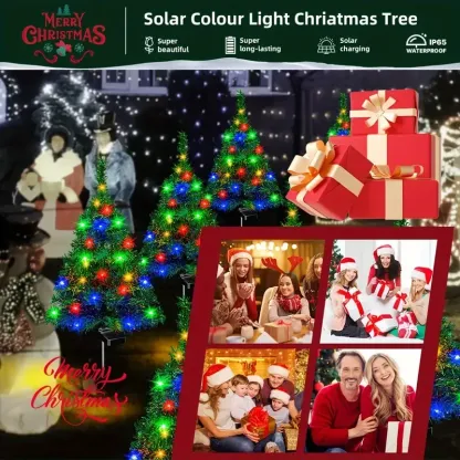 Solar Christmas tree lights holiday decorations, outdoor courtyards, gardens, lawns, small path lights, atmosphere lights