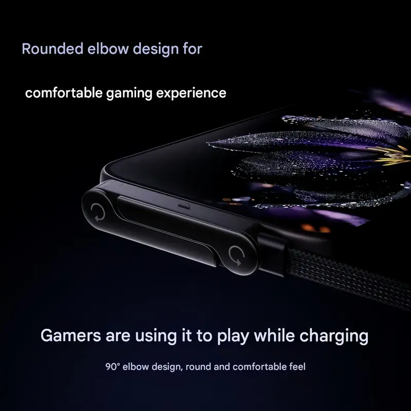 📱240W Braided Fast Charge Cable With Built-in Phone Stand