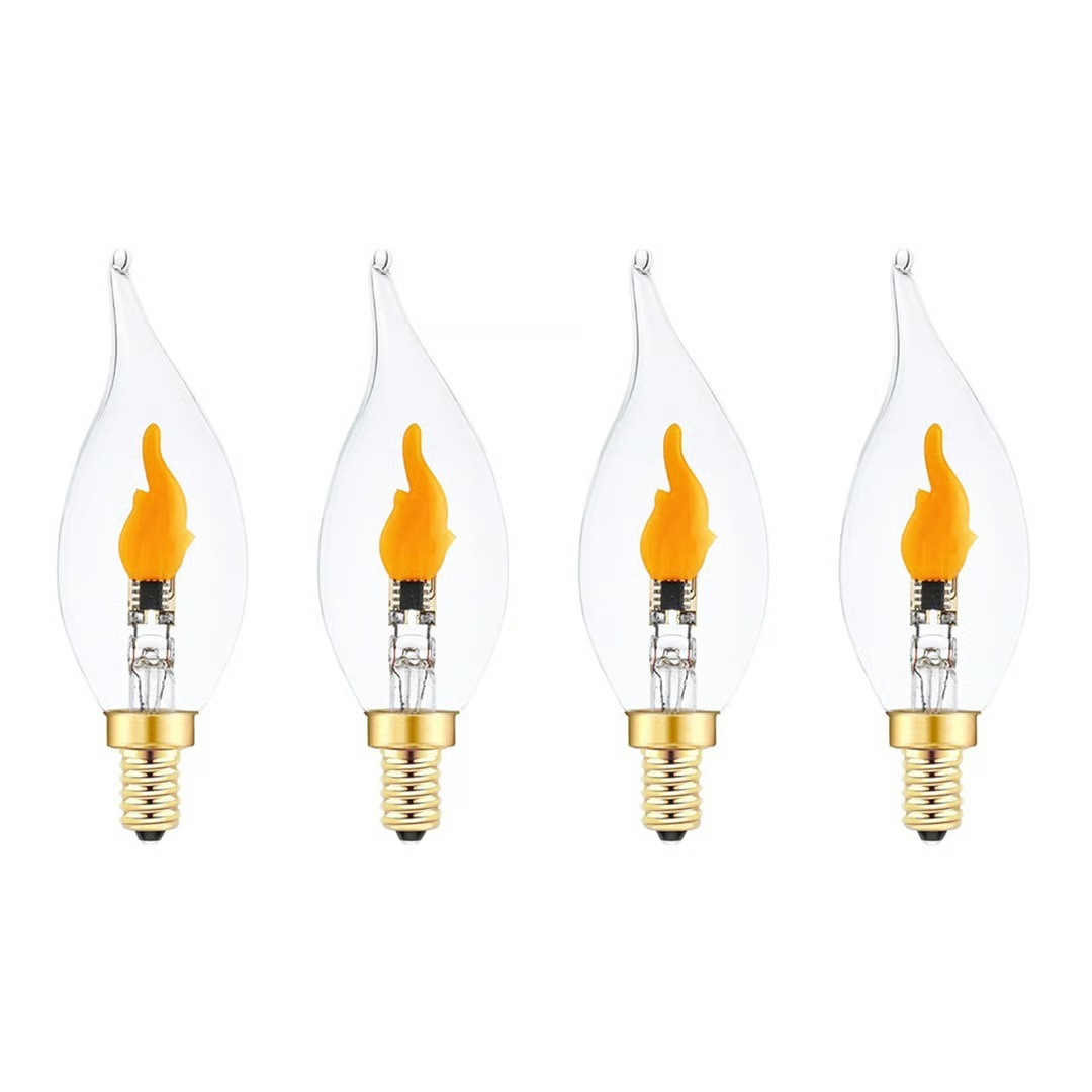 🔥E12 LED Flickering Flame Decoration Light Bulbs -Perfect Ambiance for Halloween Christmas