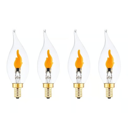 🔥E12 LED Flickering Flame Decoration Light Bulbs -Perfect Ambiance for Halloween Christmas