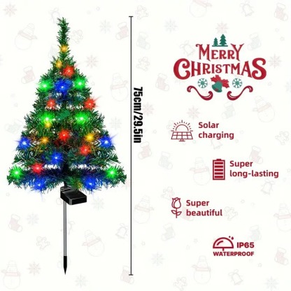 Solar Christmas tree lights holiday decorations, outdoor courtyards, gardens, lawns, small path lights, atmosphere lights