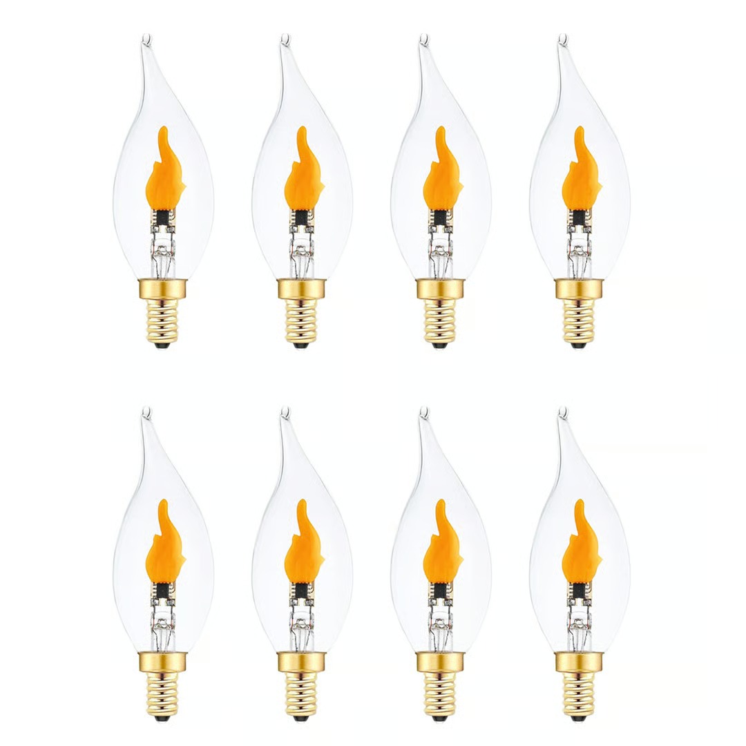 🔥E12 LED Flickering Flame Decoration Light Bulbs -Perfect Ambiance for Halloween Christmas