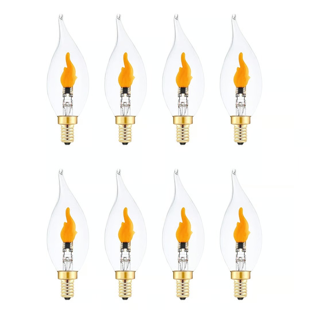 🔥E12 LED Flickering Flame Decoration Light Bulbs -Perfect Ambiance for Halloween Christmas
