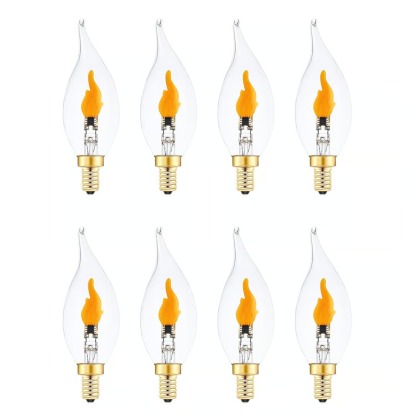 🔥E12 LED Flickering Flame Decoration Light Bulbs -Perfect Ambiance for Halloween Christmas