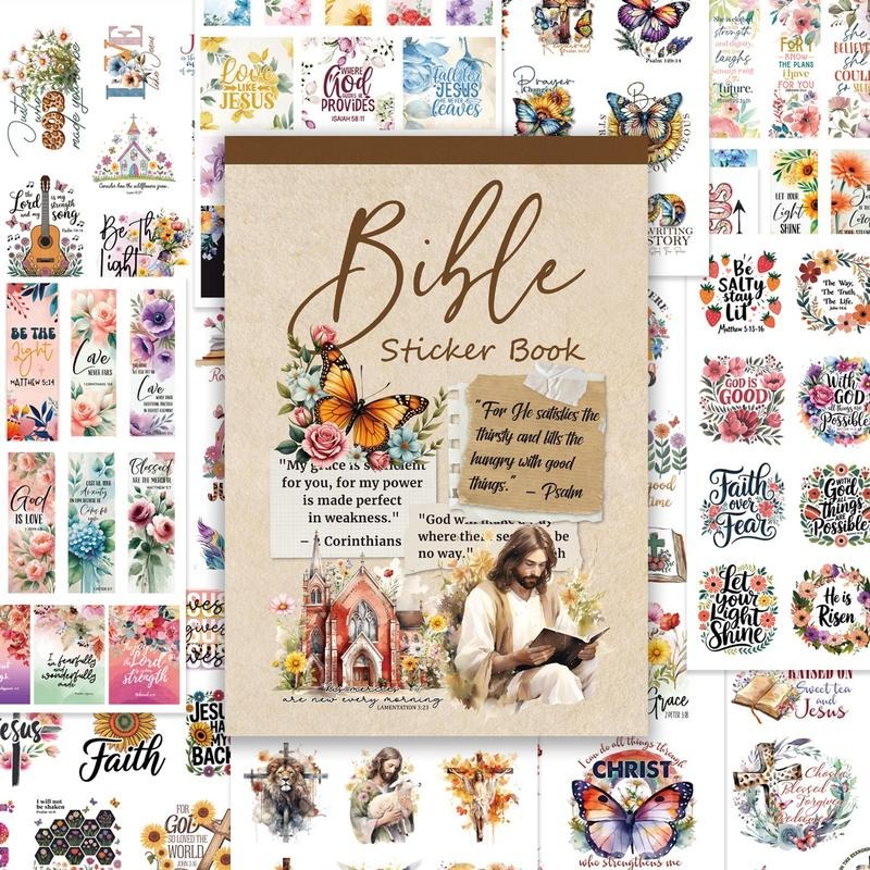 🎅 Christmas 49%OFF 🎄✝️Motivational & Faith Sticker Book – Inspirational Quotes, Bible Verse & Jesus Themed Stickers for Scrapbooking, Journaling & DIY Crafts