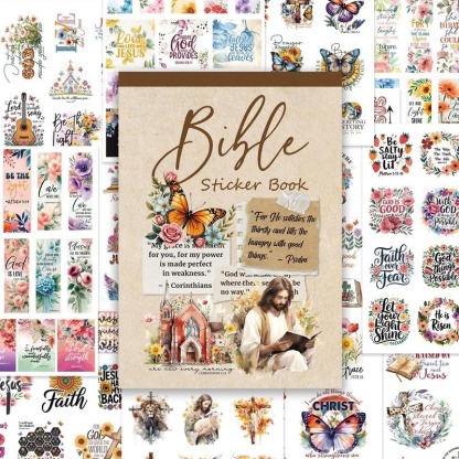 🎅 Christmas 49%OFF 🎄✝️Motivational & Faith Sticker Book – Inspirational Quotes, Bible Verse & Jesus Themed Stickers for Scrapbooking, Journaling & DIY Crafts