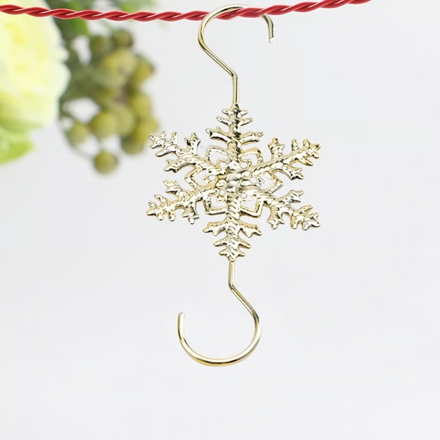 2025 Christmas Hot Sale4Christmas S-Hooks - Metal Hanging Hooks with Snowflake Charms for Ornaments, Garland (20pcs)
