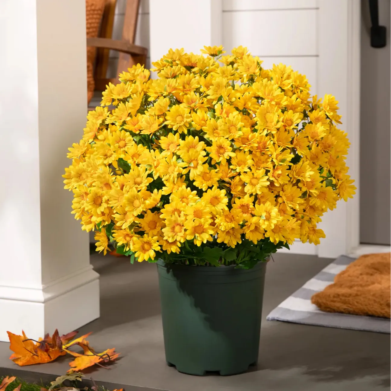 💥Last Day Each Only $2.99🌼- Artificial Outdoor Sunset Mums Flowers - UV resistant, Waterproof, Windproof