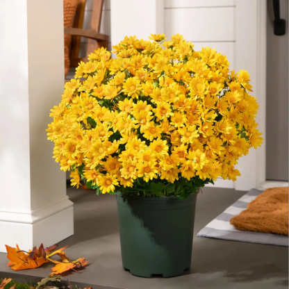 💥Last Day Each Only $2.99🌼- Artificial Outdoor Sunset Mums Flowers - UV resistant, Waterproof, Windproof