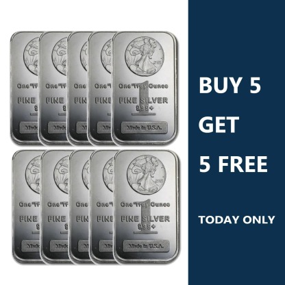 Last Day 60% OFF🔥 【 LOT OF 10 】1 Oz Walking Liberty Silver Bar