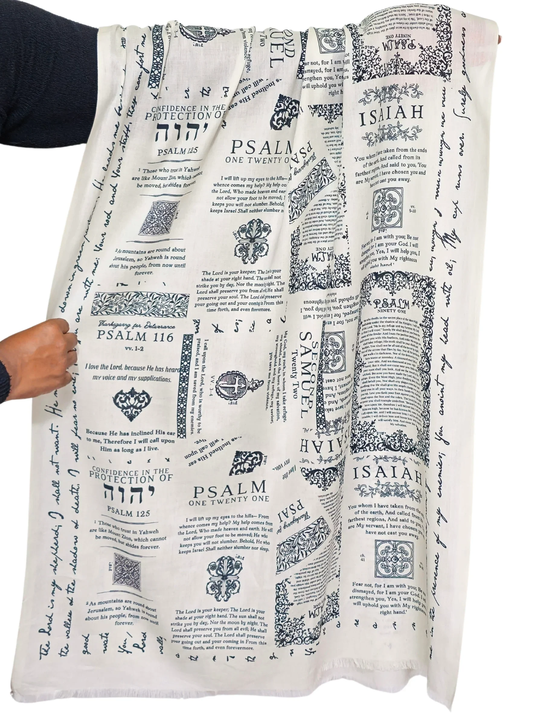 ✝️Handcrafted Christian Prayer Shawl: Protection Bible Verse Scarf, Yeshua Scripture Wrap🙏