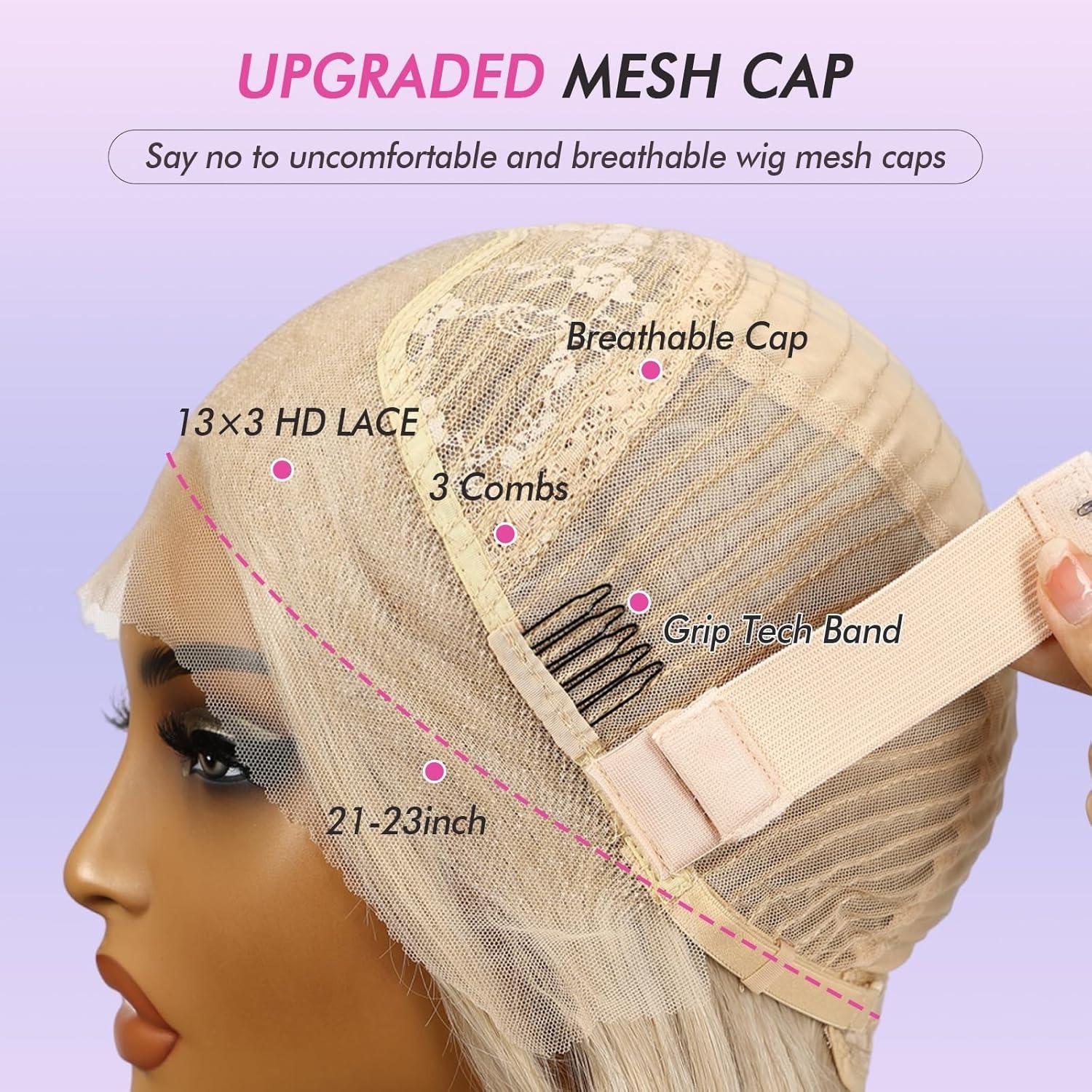 Blonde 13×6 Lace Front Wig Long Blonde Body Wave Wigs for White Women Middle Part Synthetic Heat Resistant Fiber Wig for Daily Cosplay