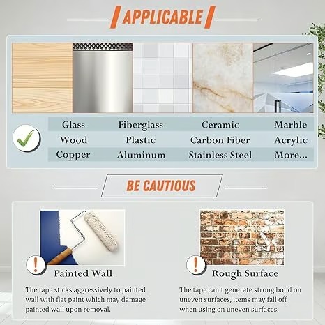 ✨✨Extra Large Double Sided Tape, Clear & Tough Nano Tape, Multipurpose Mounting Tape