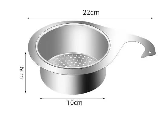 🎁JS-Swan stainless steel drain basket for kitchen sink