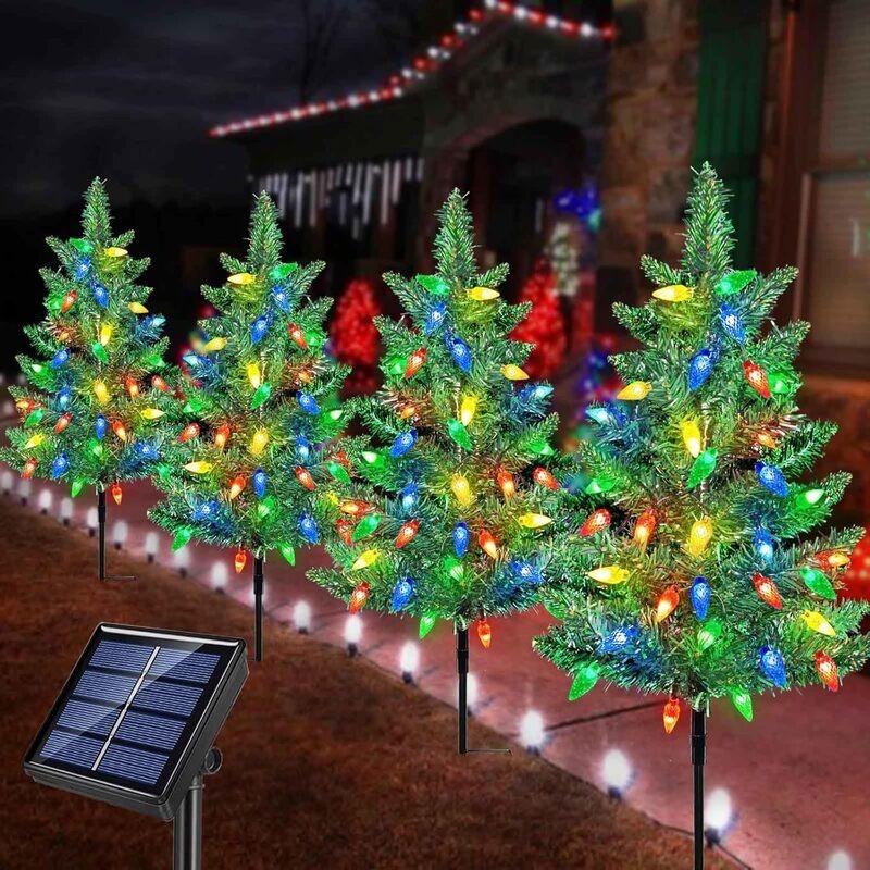 Solar Christmas Tree Lights Outdoor Decorations