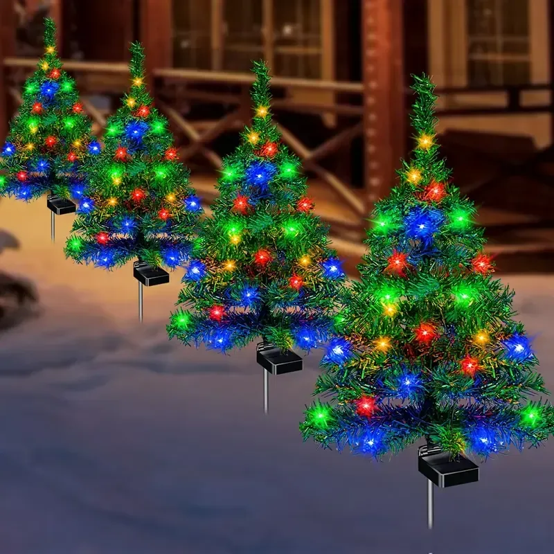 Solar Christmas tree lights holiday decorations, outdoor courtyards, gardens, lawns, small path lights, atmosphere lights