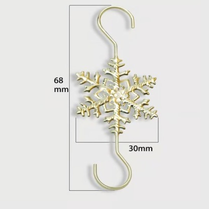 2025 Christmas Hot Sale4Christmas S-Hooks - Metal Hanging Hooks with Snowflake Charms for Ornaments, Garland (20pcs)