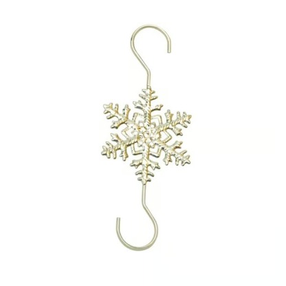 2025 Christmas Hot Sale4Christmas S-Hooks - Metal Hanging Hooks with Snowflake Charms for Ornaments, Garland (20pcs)