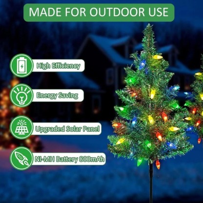 Solar Christmas Tree Lights Outdoor Decorations