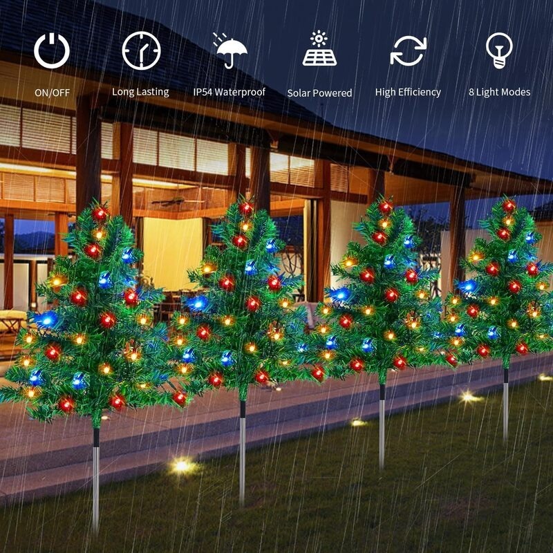 Solar Christmas Tree Lights Outdoor Decorations